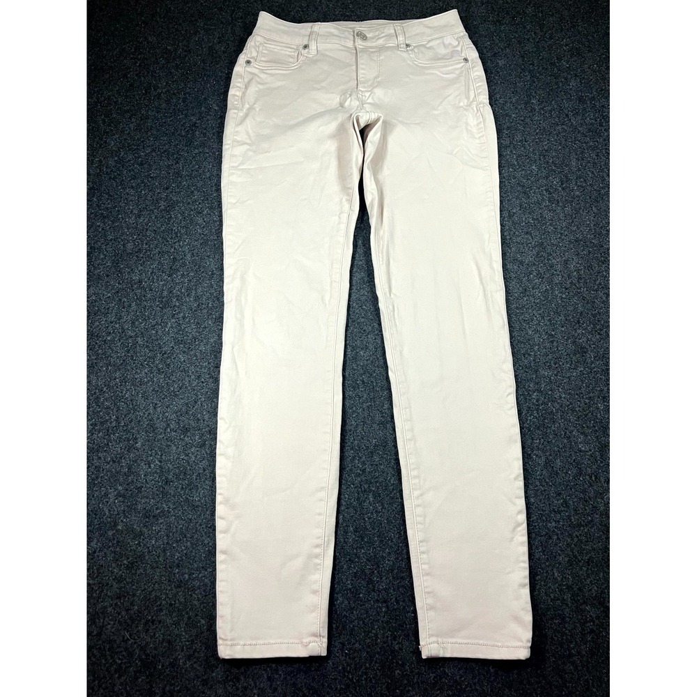 Maurices Skinny Jeans Womens Small Long Light Pink Cotton Denim Stretch Low Rise